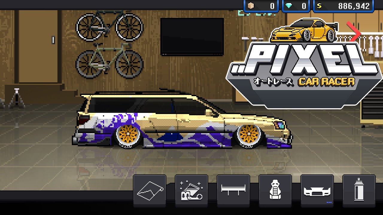 Pixel car Racer. Nissan 180sx Pixel car Racer. Игра взломанная car racer